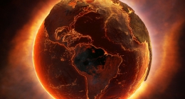 Earth burning after a global disaster